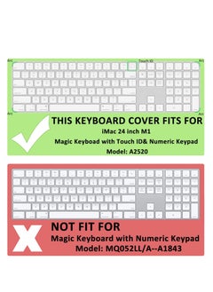 Generic Keyboard Cover Skin for Apple Magic Keyboard with Touch ID and Numeric Keypad (for 24" iMac Magic M1 M3 M4 Chip A2520 & 2022 Mac Studio), Magic Keyboard with Touch ID Keyboard Skin Protector - TPU  - Image 4