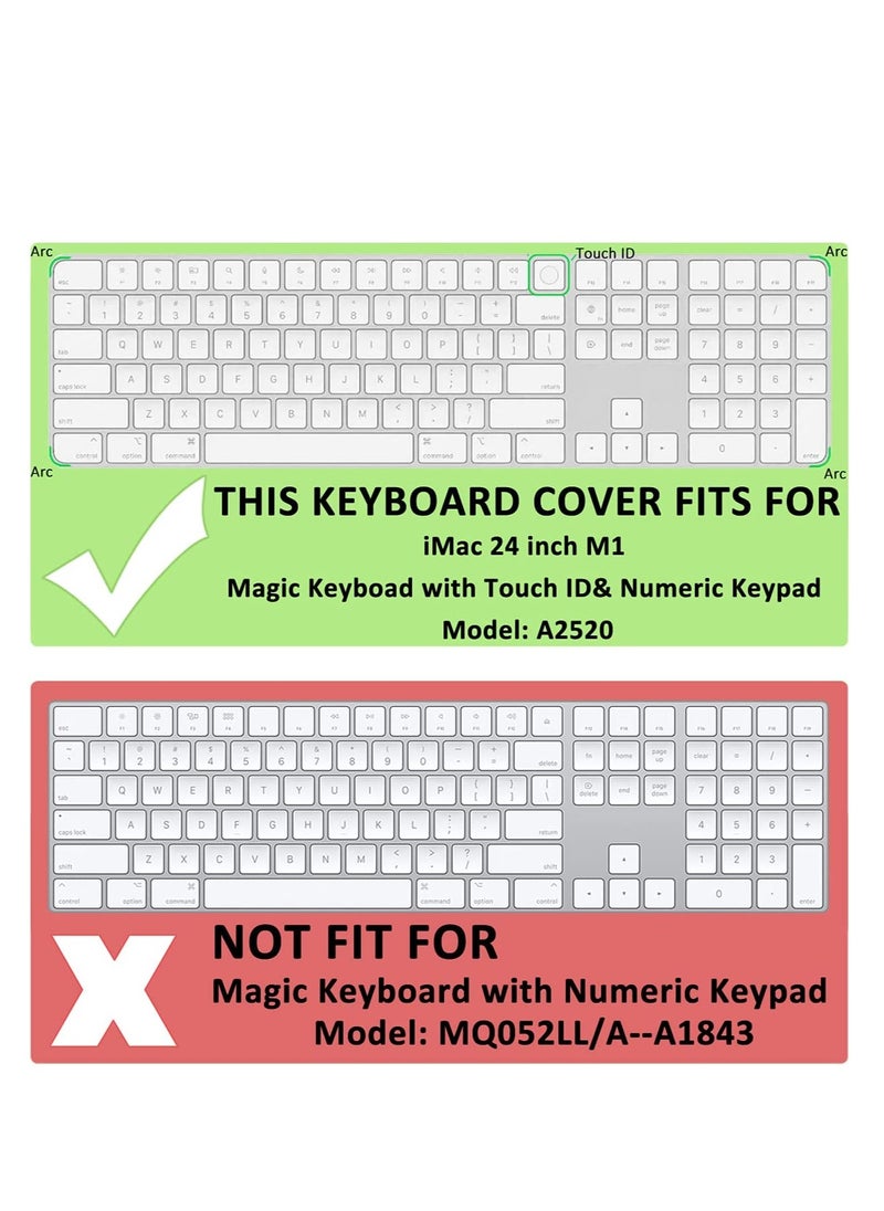 Generic - Keyboard Cover Skin for Apple Magic Keyboard with Touch ID and Numeric Keypad (for 24" iMac Magic M1 M3 M4 Chip A2520 & 2022 Mac Studio), Magic Keyboard with Touch ID Keyboard Skin Protector - TPU - Image 1