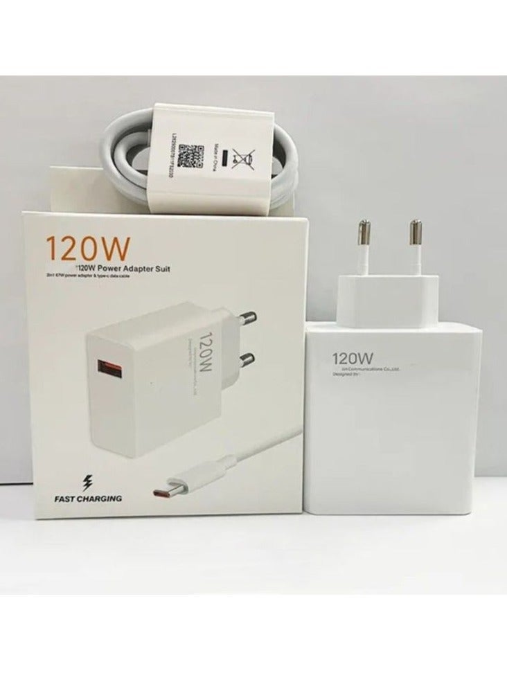 MUNTAQI "120W Turbo Fast Charge EU GaN Adapter – Hypercharge for Redmi & Mi Series with Included Cable" - Image 1