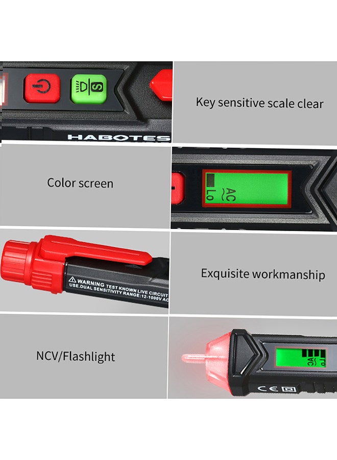 HABOTEST Portable Non-contact AC Voltage Tester Pen Shaped V～Alert Detector with Sound and Light Alarm - Image 1