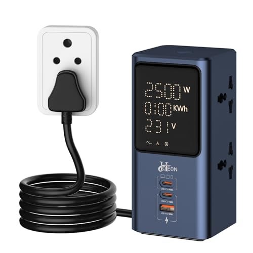 Hoteon Tower Extension Board with Surge Protection, 45W USB-C PD Fast Charging (GaN), 10A/2500W Power Strip (Spike Guard), 4 AC Sockets, 2 USB-C + 1 USB-A, Indian 3-Pin Plug, 2m Extension Cord Indoor - Image 1