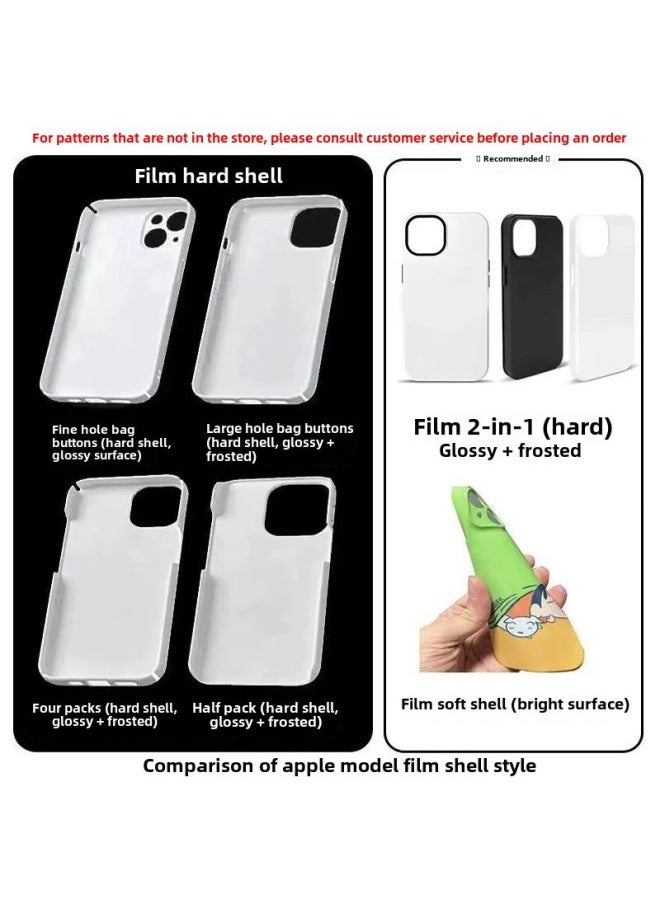 Green Plaid Monster Film Case 2-in -1 For Apple 16Pro Phone Case 15/13 Soft Case XR Hard Case-Color: Glossy-half Package-Applicable Models:Apple 12