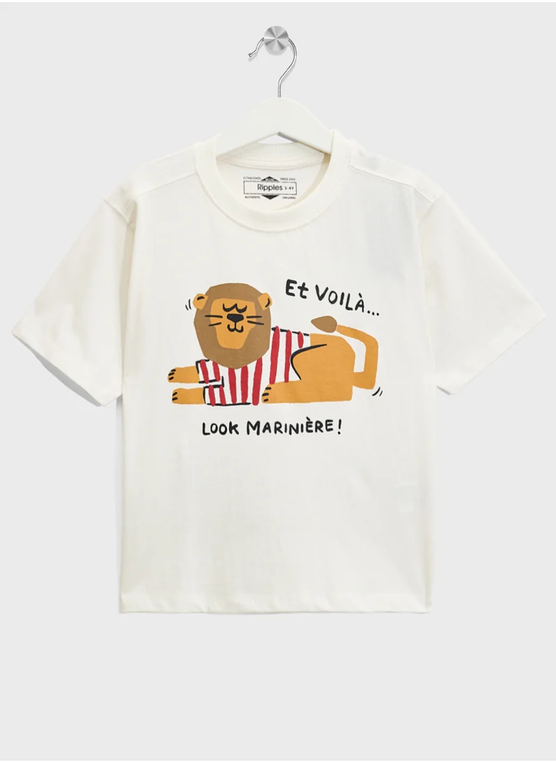 ريبلز مع نمشي Boys Drop Shoulder T-shirt
