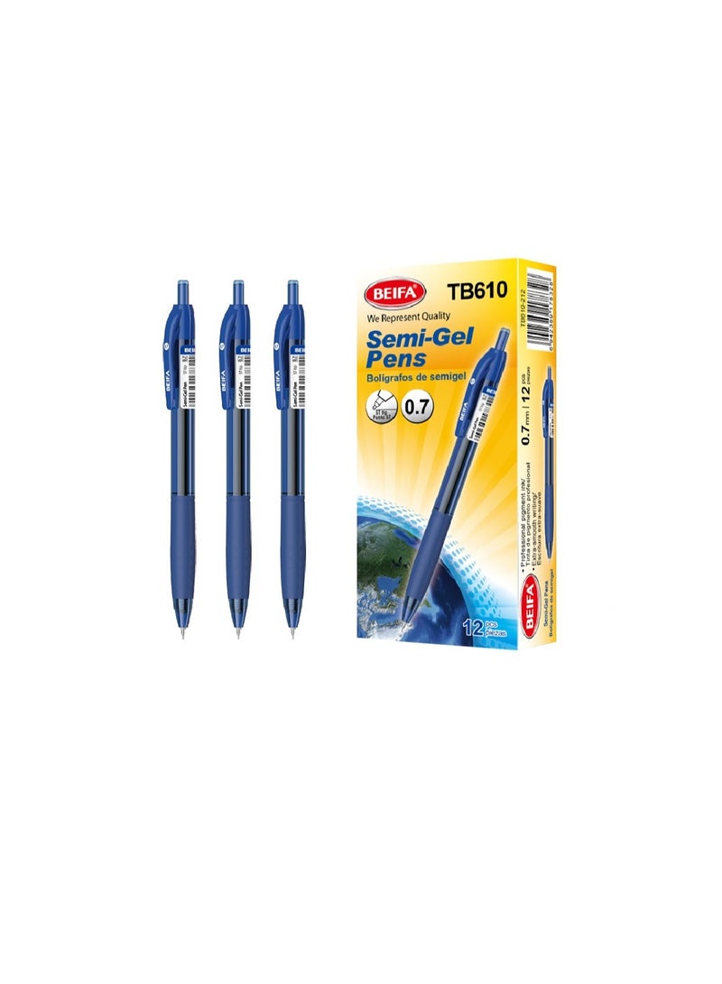 Beifa semi gel pen  0.7 mm blue model TB610-212