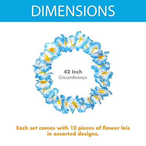 Millennial Essentials 12 Pack Thickened Hawaiian Leis Floral Necklace for Hula Dance Luau Party, Party Favors Celebrations and Decorations - Image 3