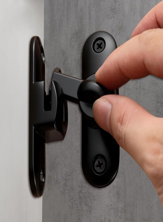 HOME MASTER HARDWARE Barn Door Latches,90/180 Degree Flip Barn Door Lock,Zinc Alloy Right Angle Door Lock Latch,Protect Privacy - Security Door Latch,Thickened Anti-Rust Newest Design (Black-1PC) - Image 1