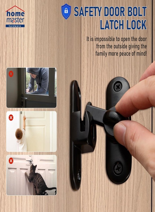 HOME MASTER HARDWARE Barn Door Latches,90/180 Degree Flip Barn Door Lock,Zinc Alloy Right Angle Door Lock Latch,Protect Privacy - Security Door Latch,Thickened Anti-Rust Newest Design (Black-1PC) - Image 4