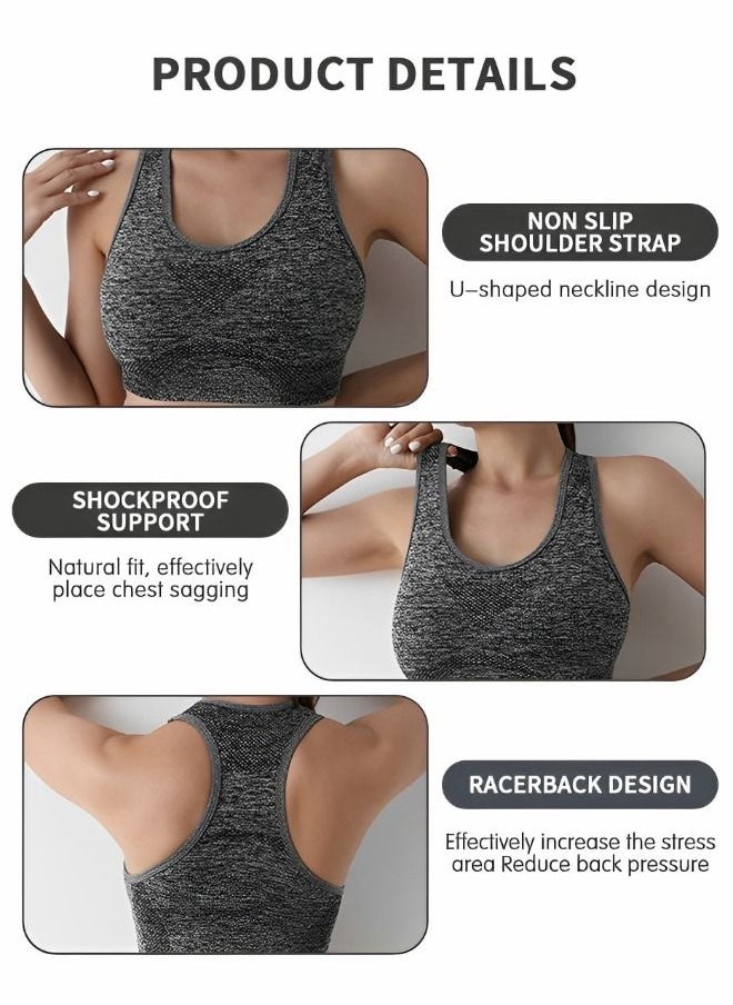 GROIC Women's Seamless Workout Sets 2 Pieces Outfit High Waist Gym Shorts Sports Bra Activewear Sets for Yoga Workout  - Image 3