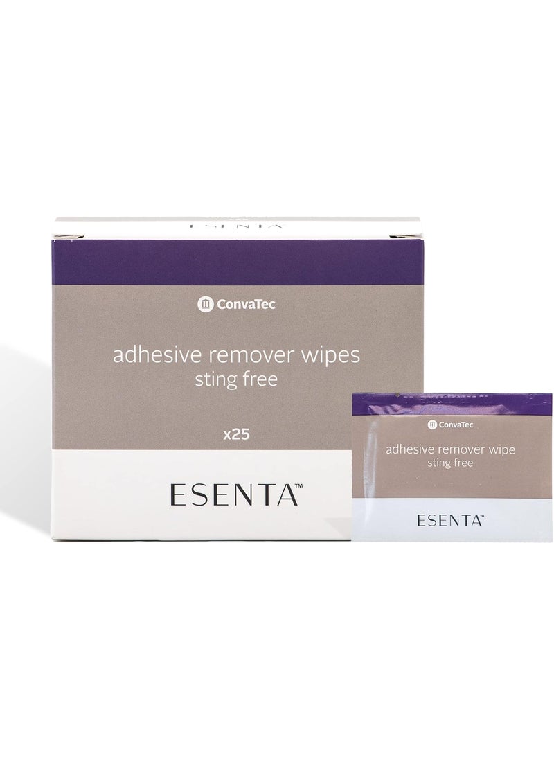 convatec ConvaTec ESENTA Adhesive Remover Wipes for Around Stomas and Wounds, Sting Free, Alcohol Free, 25ct Box (Pack of 1) 