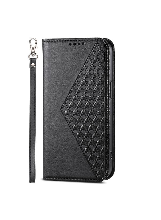 S-TOP Case For Samsung Galaxy M15 5G / F15 5G Cubic Grid Calf Texture Magnetic Leather Phone Case - Image 2