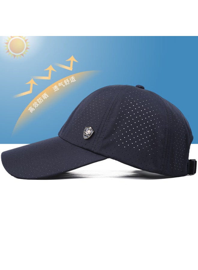Denssyne Desiena Mid-length Brim Quick-drying Baseball Cap Mesh Breathable Large Head Cirference Hat Men's Running Sports Sunscreen Thin Duck Tongue Cap Women's - Image 2