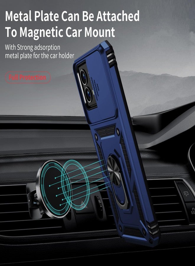 Weycolor for Moto G Stylus 5G 2024 Case with Camera Lens Cover, HD Screen Protector, 10 FT Military Grade Drop Protection, Magnetic Ring Holder Kickstand Protective Phone Case, Navy Blue - Image 3