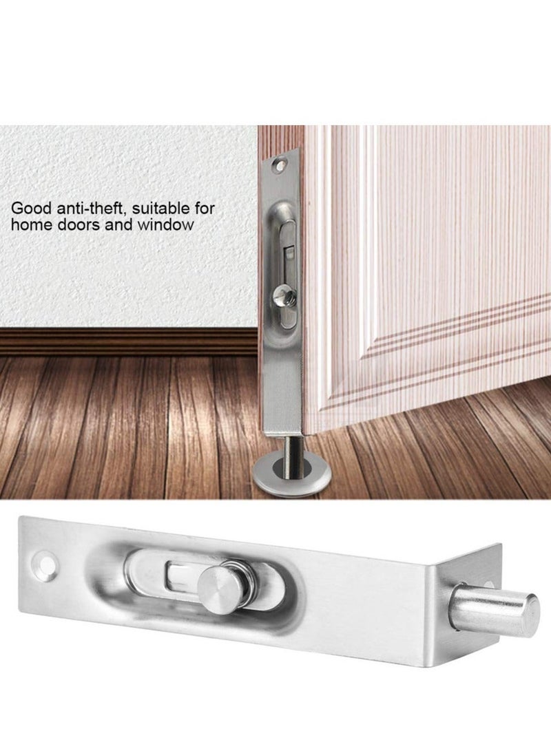 Alvinlite Latches Bolts 4Inch Security Door Bolt Latch, Double Door Lever Action Flush Bolt Latch, French Door Slide Bolt Lock (2Pcs)  - Image 3