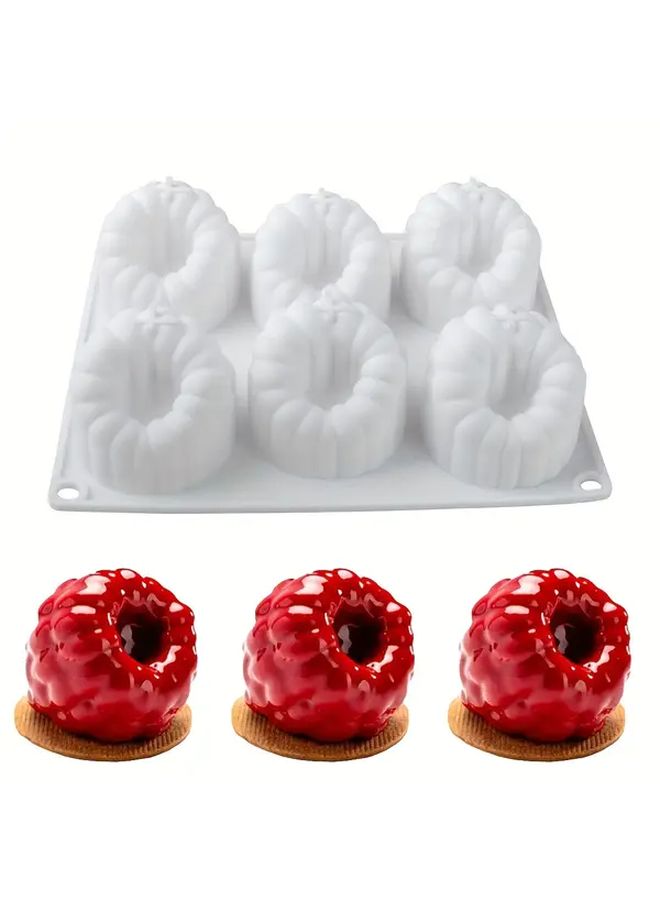 6 Cavity Raspberry Silicone Mold For Mousse Pudding Baking - Image 5