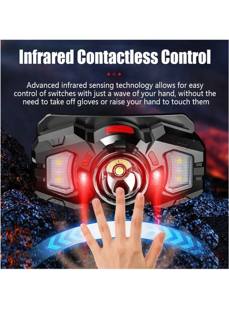 Super Bright Rechargeable LED Headlamp, Portable Induction Waterproof Flashlight For Night Fishing Outdoor Camping Headlight - Image 3