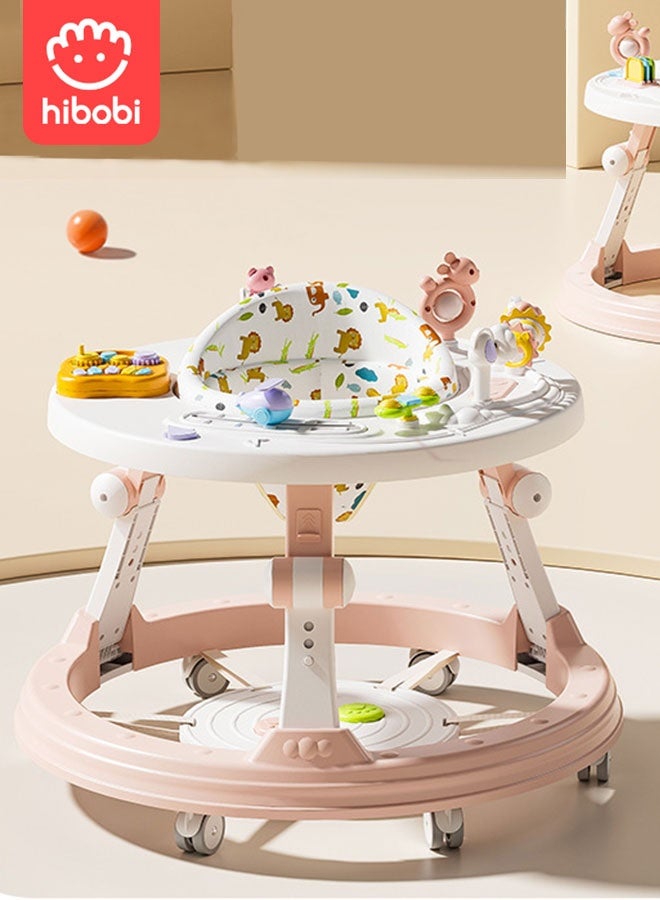 hibobi Multifunctional Baby Walker 3-in-1, Foldable with Music & Activity Table, 3 Adjustable Heights, Safe & Stable for 6–36 Months - Image 1