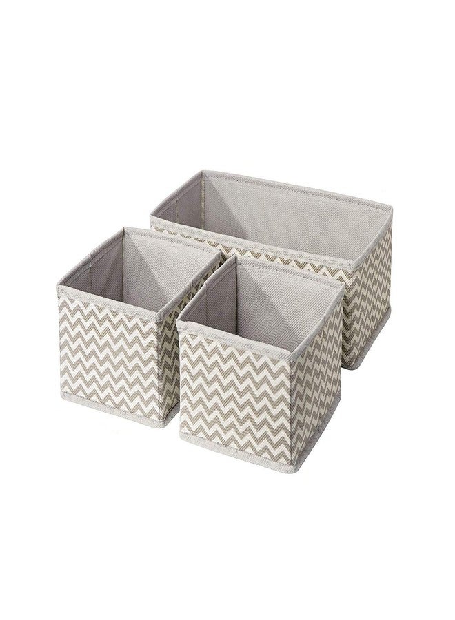 SKYFUN (LABEL) Square Foldable Drawer Organizer Dresser Divider [Wave Grey, Set of 3] - Image 1