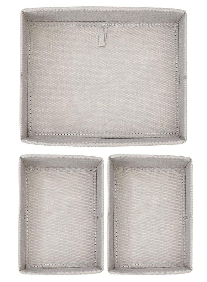 SKYFUN (LABEL) Square Foldable Drawer Organizer Dresser Divider [Wave Grey, Set of 3] - Image 3