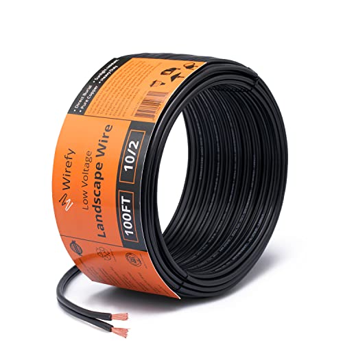 Wirefy 10/2 Low Voltage Landscape Wire 100 ft | Low Voltage Landscape Lighting Wire | Pure Copper | Outdoor Direct Burial | 10-Gauge 2-Conductor 100 Feet | UL Listed - Image 1