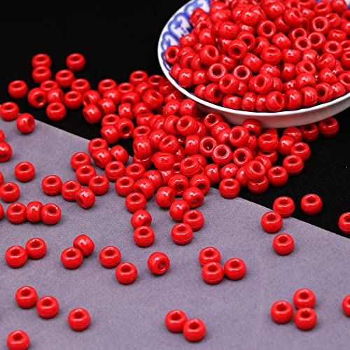 GMMA 1000 Pcs Red Pony Beads for Jewelry Making, Christmas & DIY Bracelets & Necklaces, 6x9mm, Perfect for Parties & Independence Day Decorations - Image 3