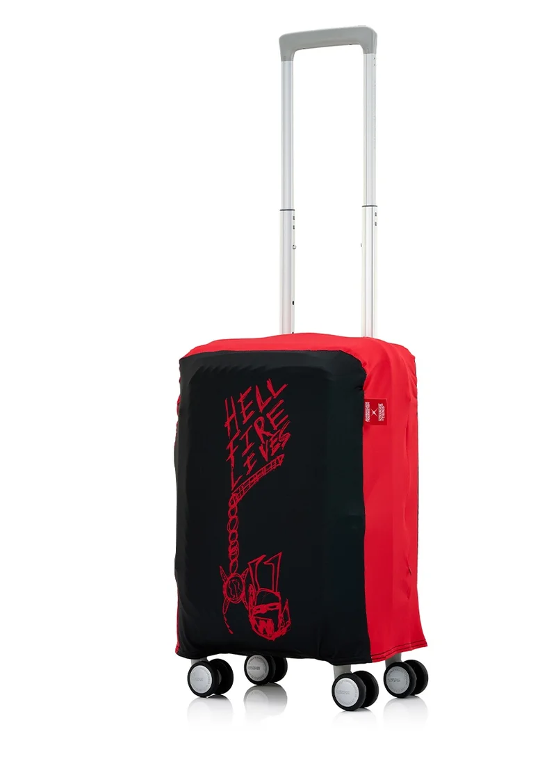 امريكان توريستر Stranger Things Antimicrobial Luggage Cover S Multicolor|Travel-Friendly|Protects from Dust|Durable Material|Foldable & Compact|Antimicrobial