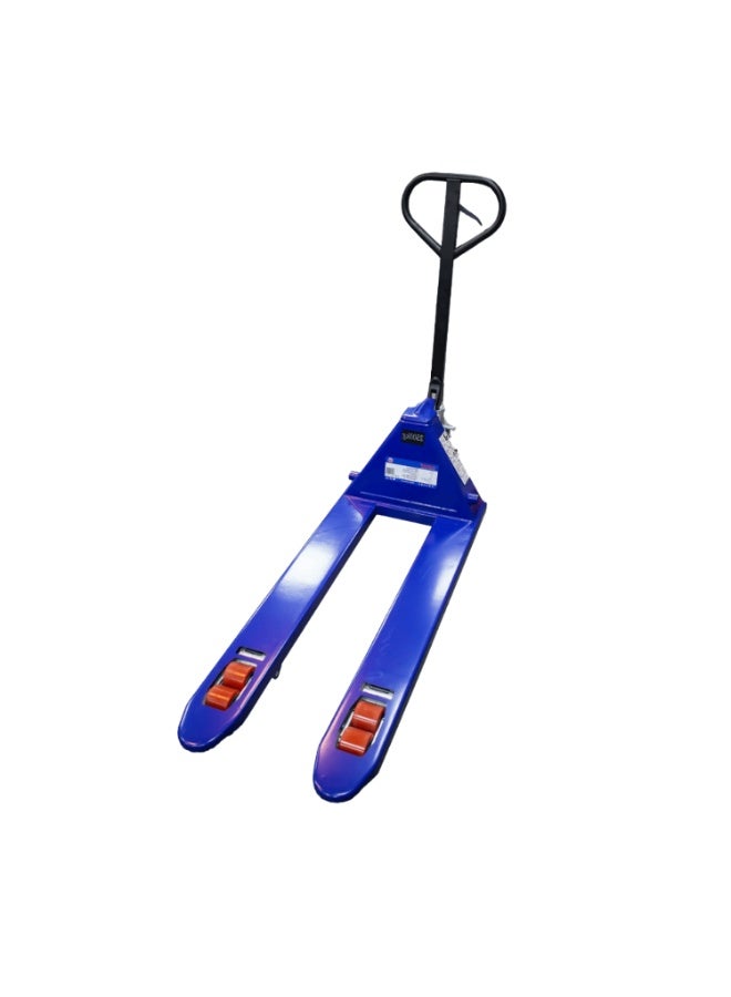 ماكيوت رافعة منصات هيدروليكية يدوية 2.5 طن، رافعة يدوية 2500 كجم، مزودة بشوكات 550×1150 مم، وارتفاع رفع يتراوح بين 80 و195 مم، وإطار فولاذي شديد التحمل للاستخدام في المستودعات والمصانع والاستخدام الصناعي - MKPT025PU-2.5T - Image 2