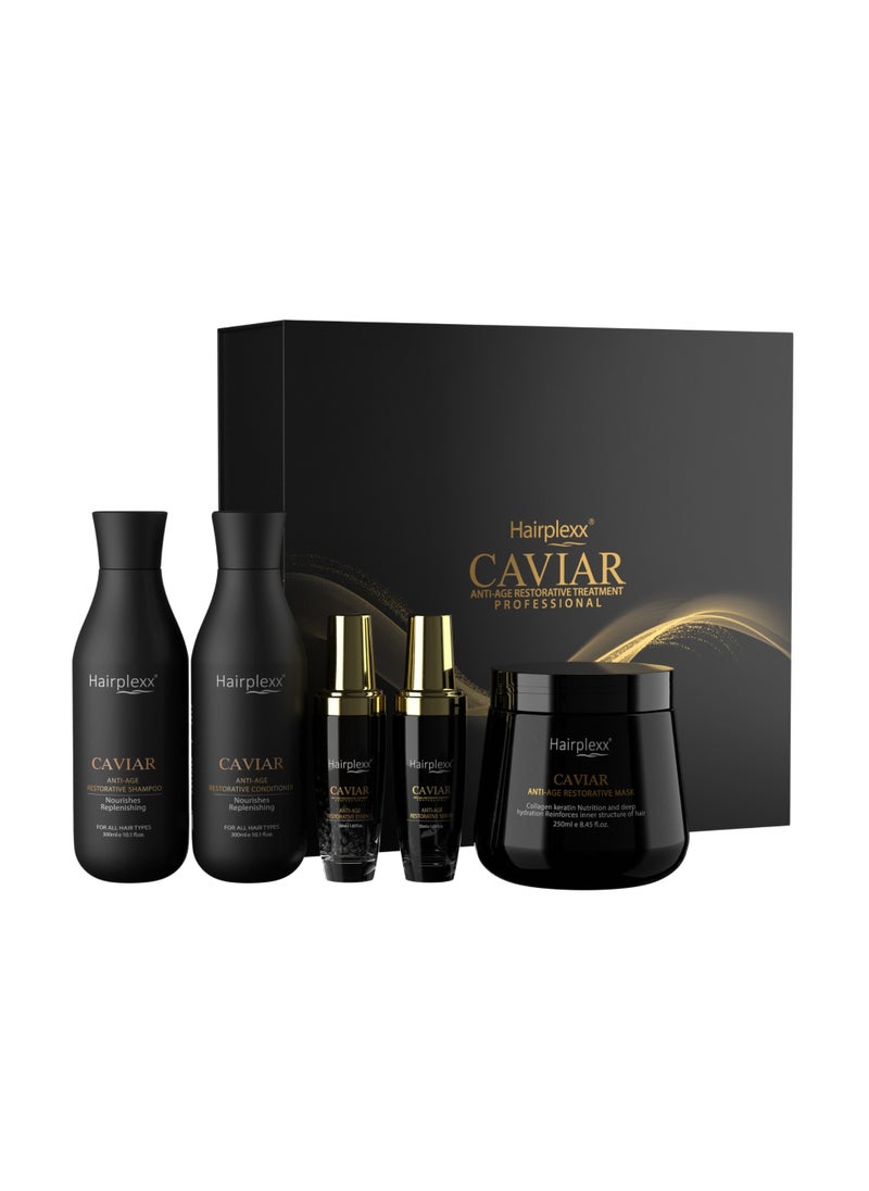 Hairplexx - Hairplexx Caviar Anti Age Restorative 5 in 1 Kit - Image 1
