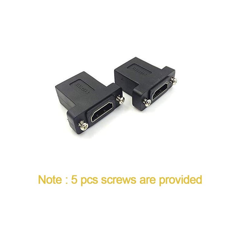 Poyiccot HDMI Coupler Adapter Connector, (2-Pack) Golden Plated HDMI Female to Female Inline Straight Coupler with Screw Panel Black - Image 2