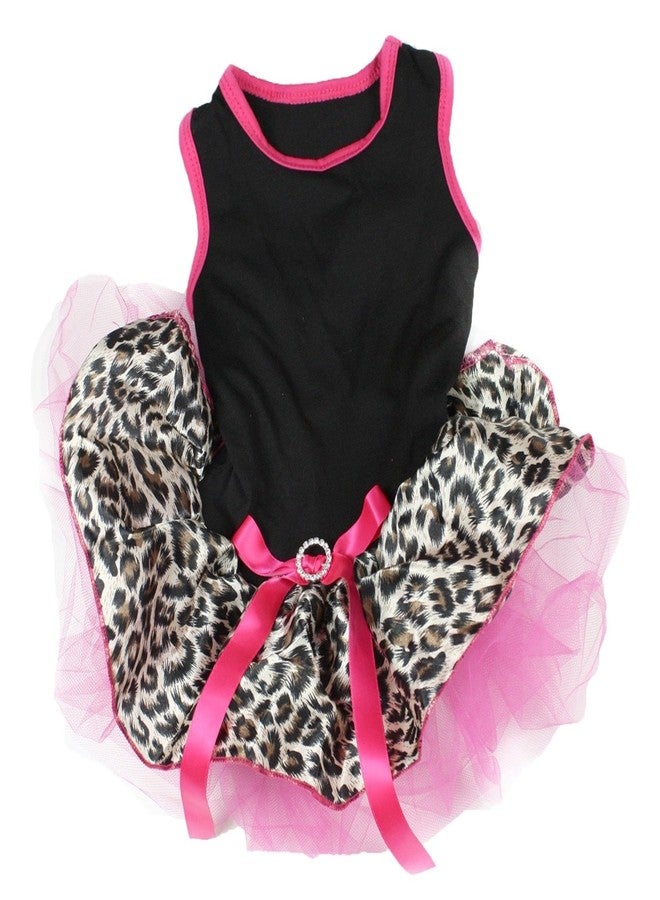 Petitebella Plain Leopard Theme Puppy Dog Dress (Black/Hot Pink Leopard, XXX-Large) - Image 1