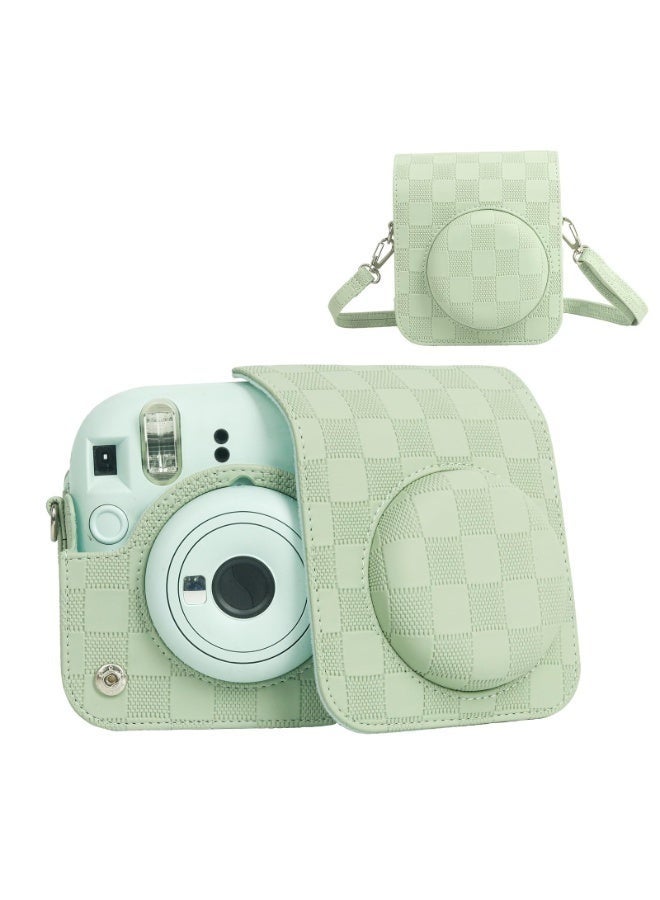 كيلا جراب واقٍ من الجلد الصناعي لكاميرا فوجي فيلم إنستاكس ميني 12/بولارويد ميني 12 الفورية، قابل للإزالة مع حزام كتف قابل للتعديل (أخضر نعناعي) - Image 1