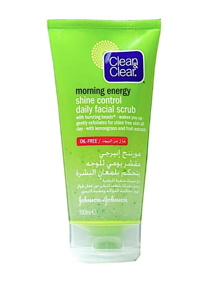 Clean & Clear Morning Energy Shine Control Daily Facial Scrub 150ml - Image 1
