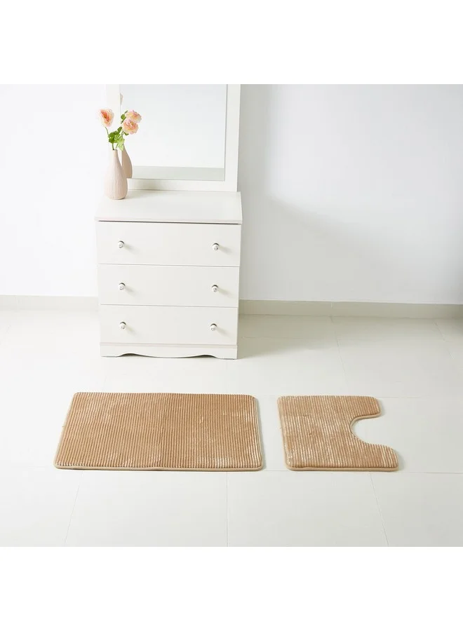 هوم بوكس طقم سجاد حمام لوكسوت قطعتين بذاكرة فوم 90 × 60 سم