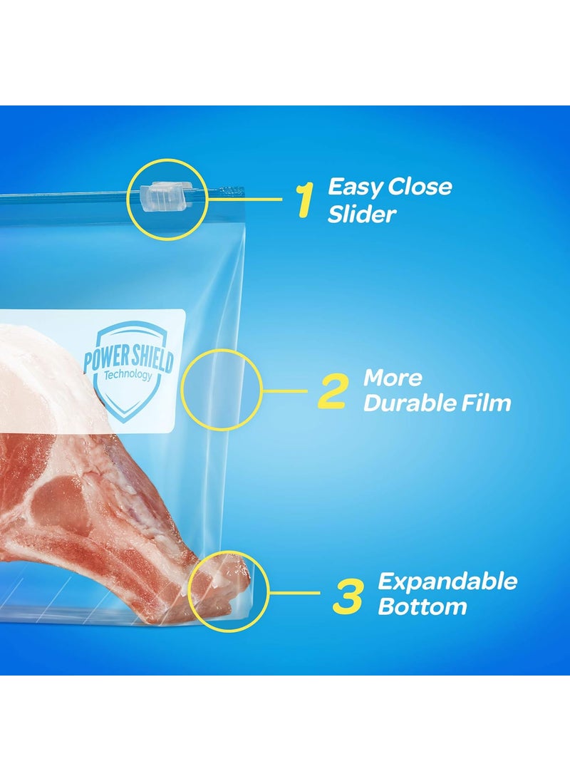 Ziploc Ziploc Slider Freezer Bags StandandFill with Expandable Bottom Gallon 72 Count 24 Count Pack of 3  - Image 3