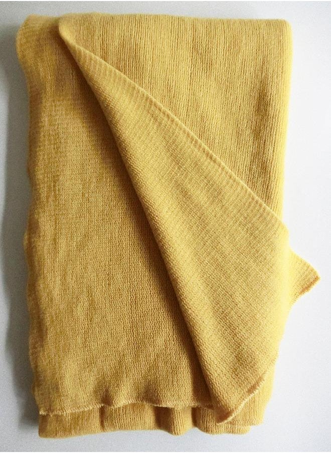 Wander Agio Wander Agio Womens Warm Long Shawl Winter Blanket Scarf Scarf Pure Color Yellow  - Image 3