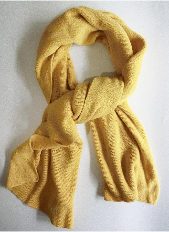 Wander Agio Wander Agio Womens Warm Long Shawl Winter Blanket Scarf Scarf Pure Color Yellow  - Image 2