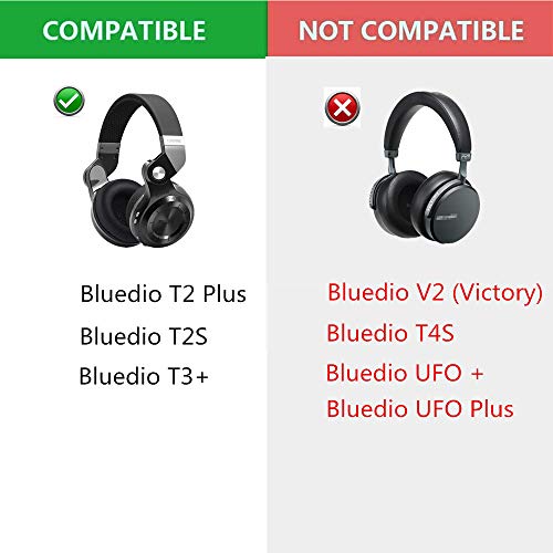 YDYBZB Ear Pads Cushions Cups Foam Replacement Compatible with Bluedio T2S T2 Plus Turbine Wireless Bluetooth Headphones Earpads Pillow Covers - Image 2