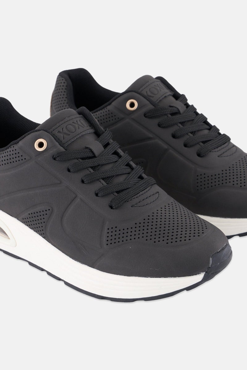 XOXO Women Lace Up Casual Shoes, Black - Image 3