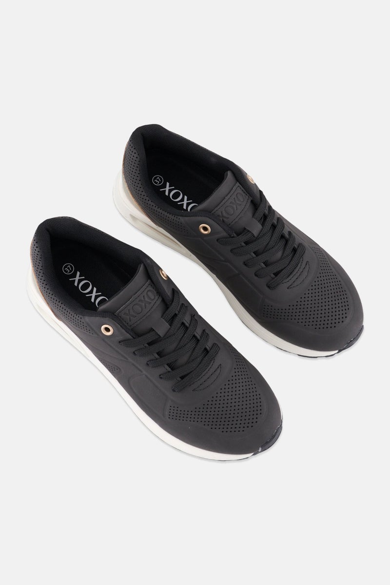 XOXO Women Lace Up Casual Shoes, Black - Image 4