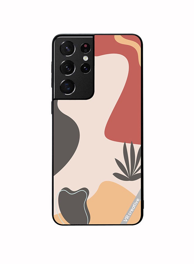 VR CREATIVE Protective Case Cover For Samsung Galaxy S21 Ultra 5G Printable Template With Abstract Geometric Shapes, Nature Aesthetic Texture, Design Multicolour - Image 1