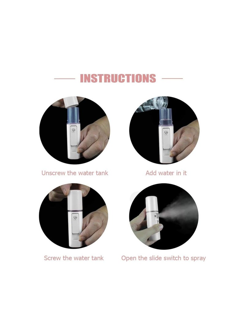 Generic 1pcs Facial Mister Moisturizing Atomization Humidifier Cool Mist Facial Steamer Handy Mist Sprayer Moisturizing & Hydrating for Skin Care, Makeup, Eyelash Extensions (White)  - Image 4