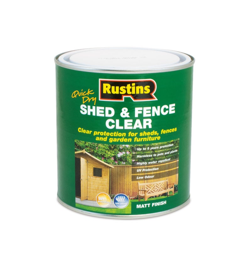 Rustins Shed & Fence Clear 1L- Advanced Wood Protector for Outdoor Structures - Image 1