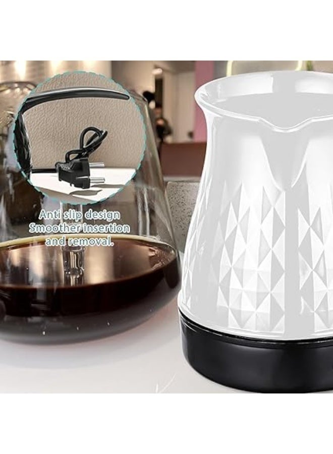 Portable 400ml Electric Turkish Coffee Maker 600W – ABS & Stainless Steel Coffee Pot with Removable Anti-Scald Handle, Fast Heating Coffee Kettle for Turkish Coffee, Americano, Tea, Milk, Boiling Water, Sauces and More - Image 2