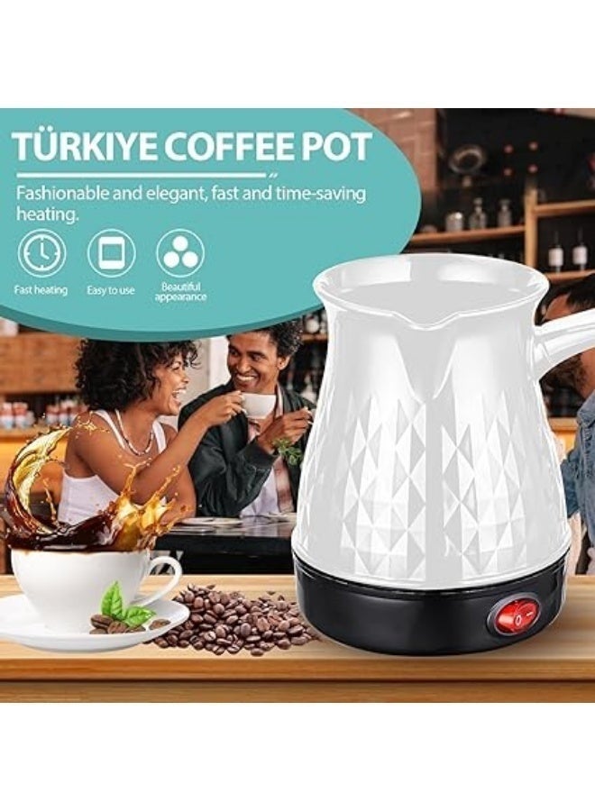 Portable 400ml Electric Turkish Coffee Maker 600W – ABS & Stainless Steel Coffee Pot with Removable Anti-Scald Handle, Fast Heating Coffee Kettle for Turkish Coffee, Americano, Tea, Milk, Boiling Water, Sauces and More - Image 5