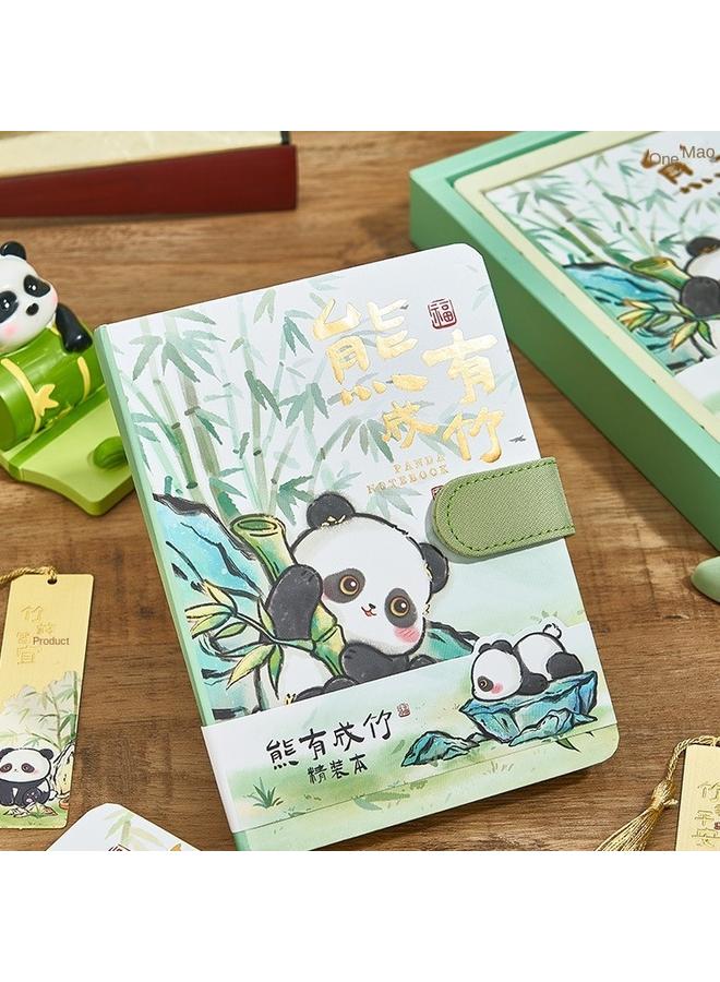 Bluejw Panda Hand Account Book Girl High Beauty Value Award Notebook Creative Gift Birthday Gift Box Suit Student Card - Image 4