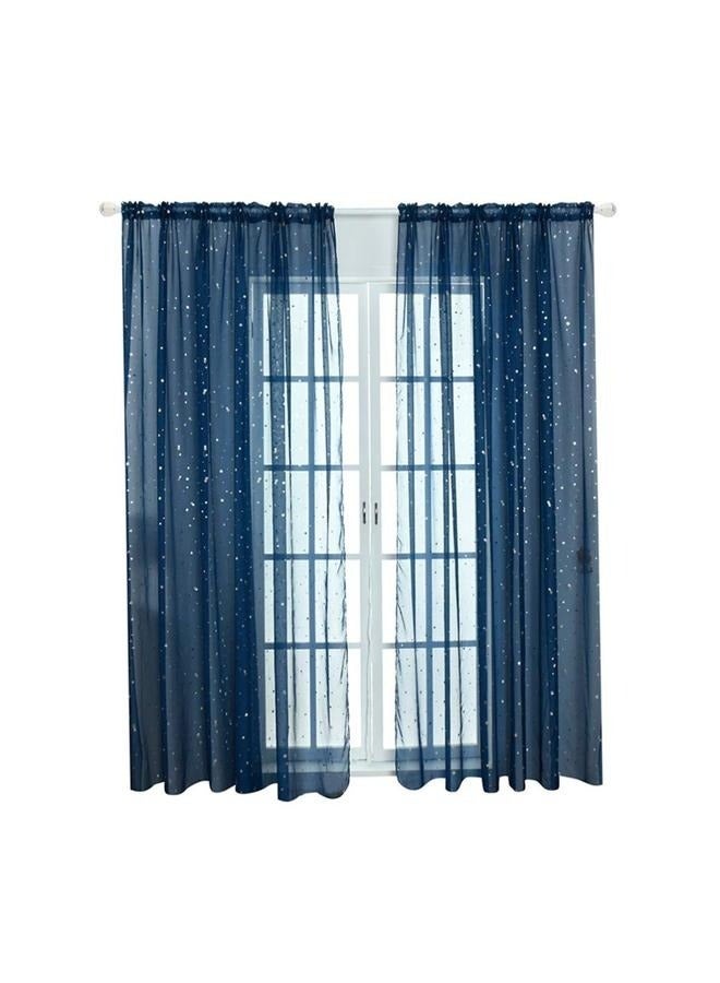 Sheer Long Voile Window Curtain Panels Shiny Star Print Sheer 100 X 270cm. Bedroom Living Room( 2 Panels)  - Image 1