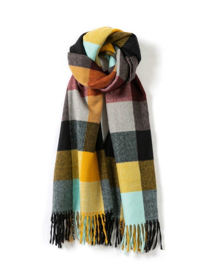 Villand Women's Wool Scarf - Cashmere Feel Winter Checked Scarves for Women, Large Soft Thick Shawls and Wraps with Gift Box, Autumn Check, One size - Image 1