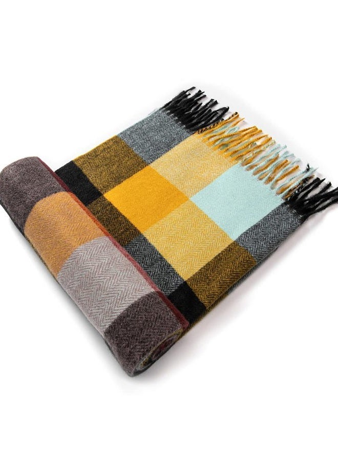 Villand Women's Wool Scarf - Cashmere Feel Winter Checked Scarves for Women, Large Soft Thick Shawls and Wraps with Gift Box, Autumn Check, One size - Image 4