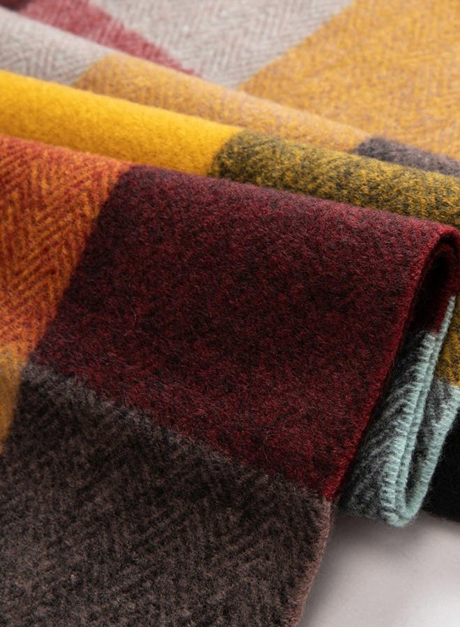 Villand Women's Wool Scarf - Cashmere Feel Winter Checked Scarves for Women, Large Soft Thick Shawls and Wraps with Gift Box, Autumn Check, One size - Image 5