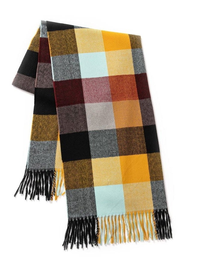 Villand Women's Wool Scarf - Cashmere Feel Winter Checked Scarves for Women, Large Soft Thick Shawls and Wraps with Gift Box, Autumn Check, One size - Image 3