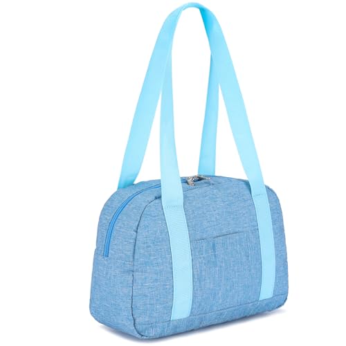 Leamekor Mini Gym Bag for Women Girls 12 inch Small Gym Tote Lightweight Small Carry On Duffle Bag for Travel Sports Light Blue - Image 1